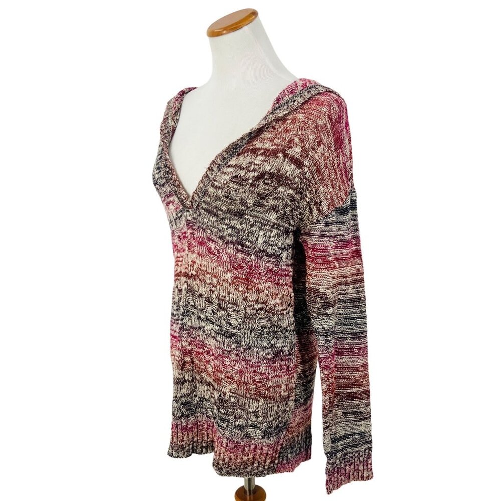 Maurices Multicolor Knit Hooded Pullover Relaxed Sweater - Picture 4 of 10